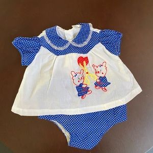 Sweet embroidered vintage top with matching bloomers